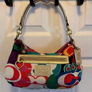 Coach Poppy H1275-F20039 Pop Signature C Graffiti  Daisy Shoulder Bag VGUC